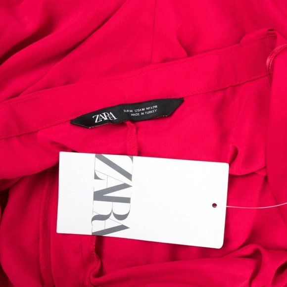 Zara Womens Flowy Jumpsuit M Red With Straps - Picture 7 of 7